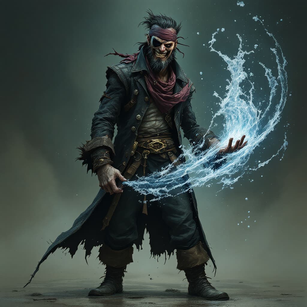 AI generated: A tall, thin villain with a sinister expression, his face scarred and marked by a large, jagged scar...