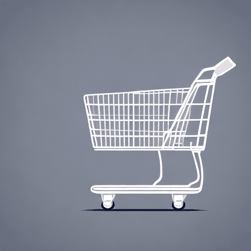 AI generated: SIMPLE monochromatic vectorial synthesis of shopping cart