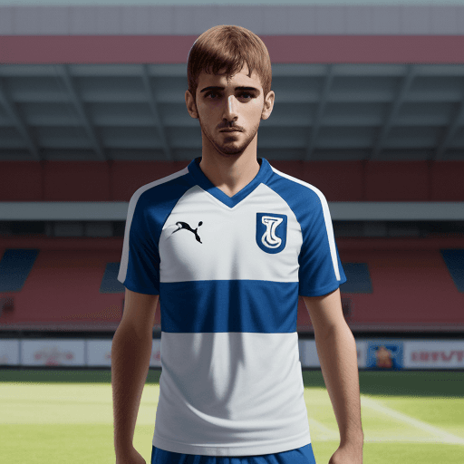 AI generated: Leon futbolista con camiseta del club universitario de deportes