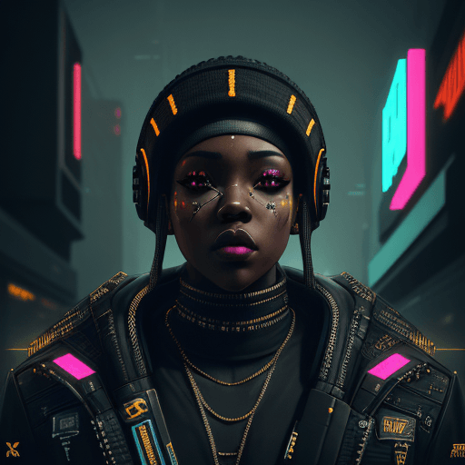 AI generated: black rapper, street, cyberpunk, intricate artwork . octane render, trending on artstation, t symmet...