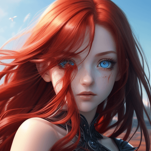 AI generated: close-up, blood, day, day light, (Fantasy), Infinite, deep blue sky, knowledge, ((masterpiece)), (((...