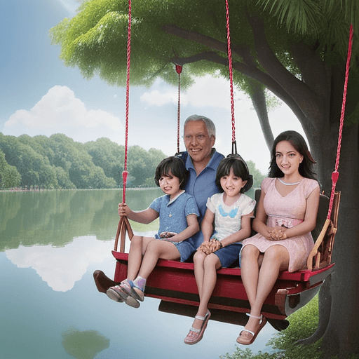 AI generated: "Depict a family consisting of 4 people: a father, a mother, and 2 children, aged 7 and 6 respective...
