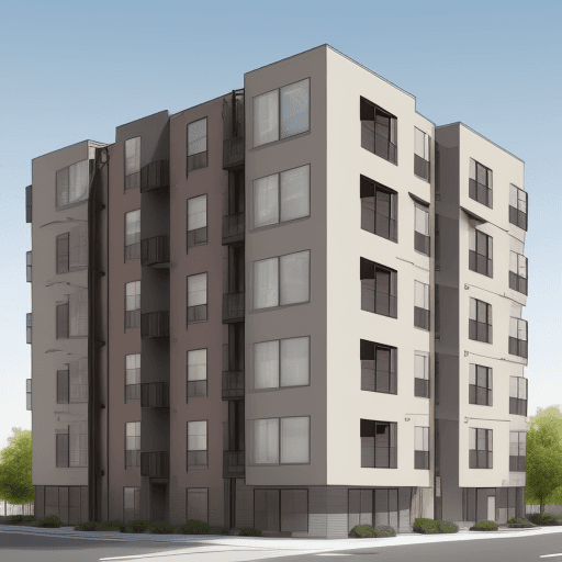 AI generated: Draw a multi-family apartment building in the austere