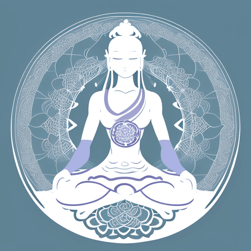 AI generated: meditation logo with a meditating character in the center, zen calligraphy with a sense of serenity ...