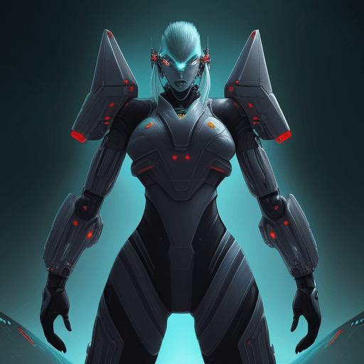AI generated: sci-fi style, WARRIOR  cyber Tamagushi. futuristic, technological, alien worlds, space themes, advan...