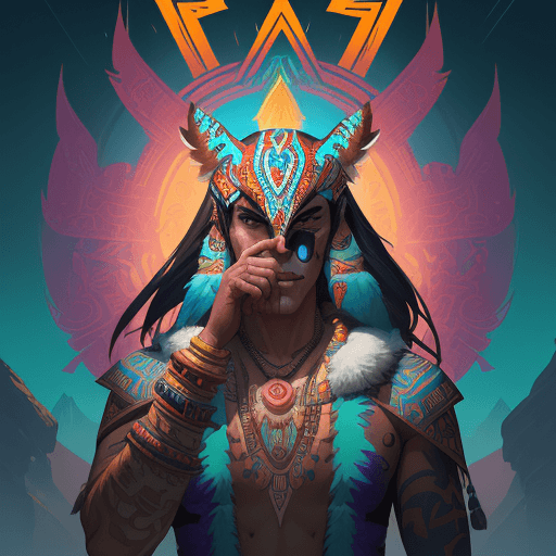 AI generated: totem animal totem aztek greeble tribal style fanart ornate fantasy heartstone ankama gta5 cover sty...