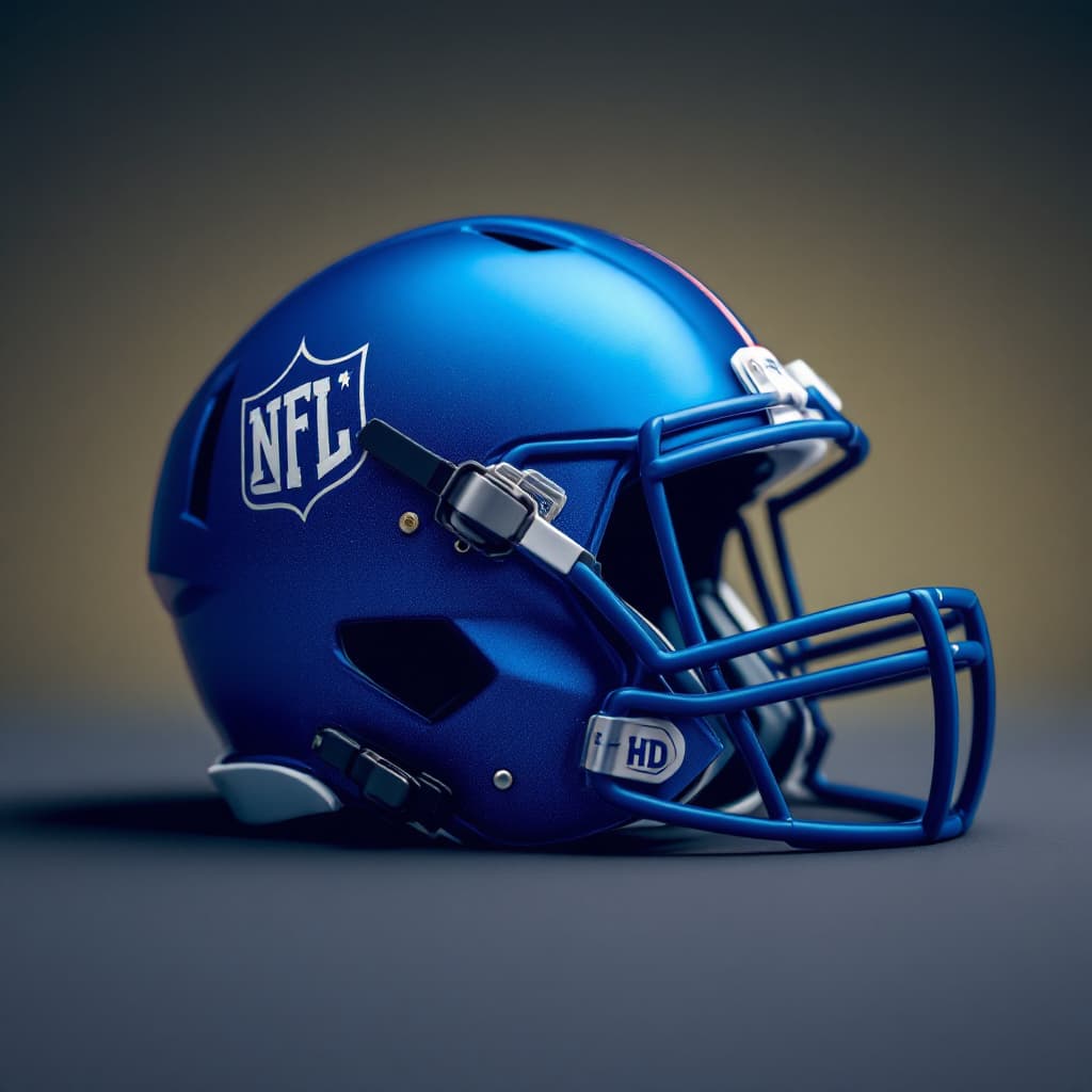 AI generated: casco azul futbol americano nfl  UHD 3D  