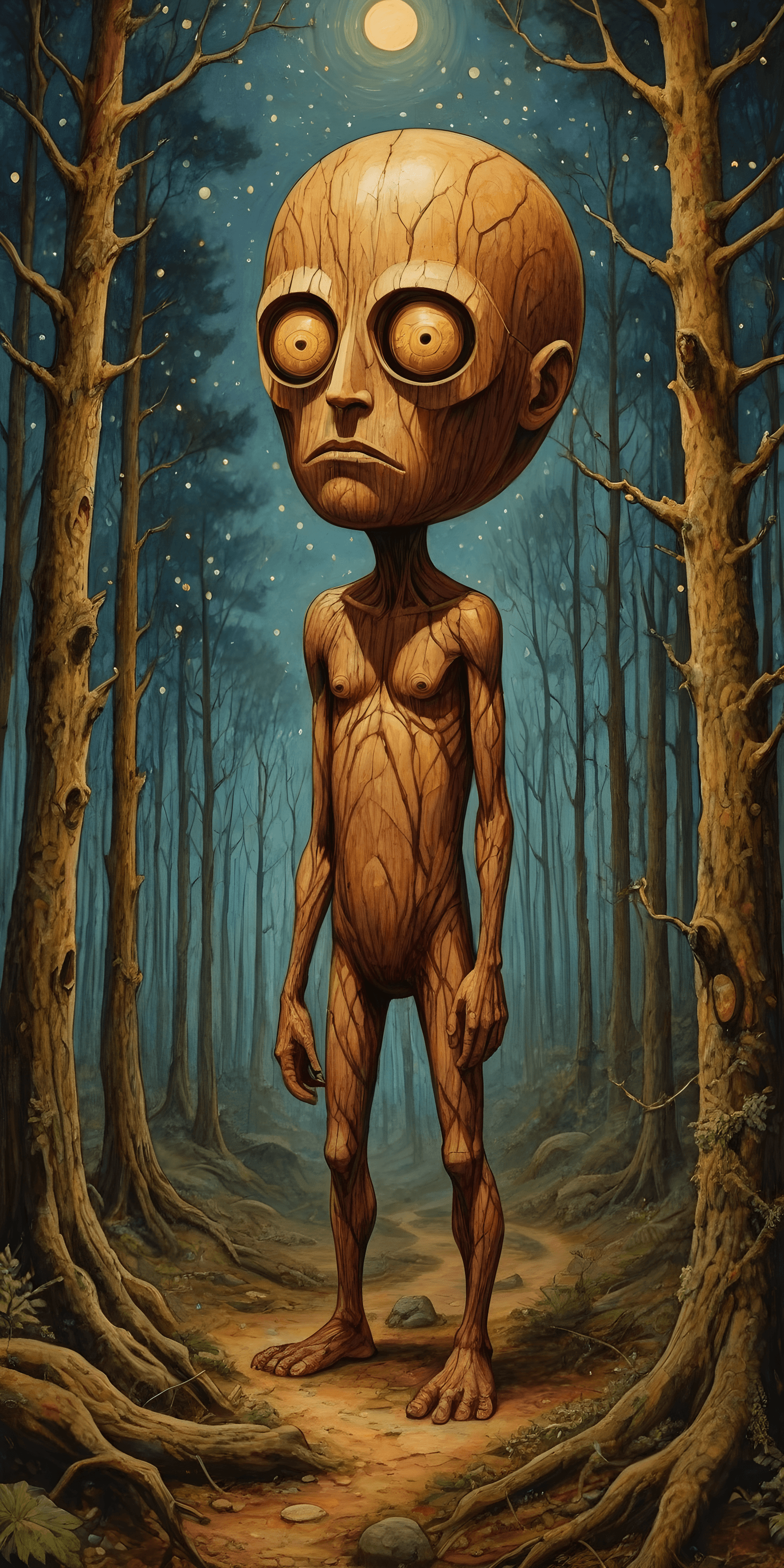AI generated: Cyclops, Haunted Forest, caricature in Giotto di Bondone style, Celestial, Surreal, surreal masterpi...