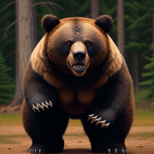 AI generated: A fierce and intimidating bear logo, with the name "CAMPER" boldly emblazoned across it. The bear ha...