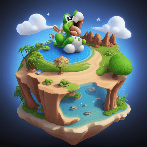 AI generated: yoshi::1 island world,fancy,3D,game, clay material --ar 9:16 --v 5.2 --q 2 --s 500