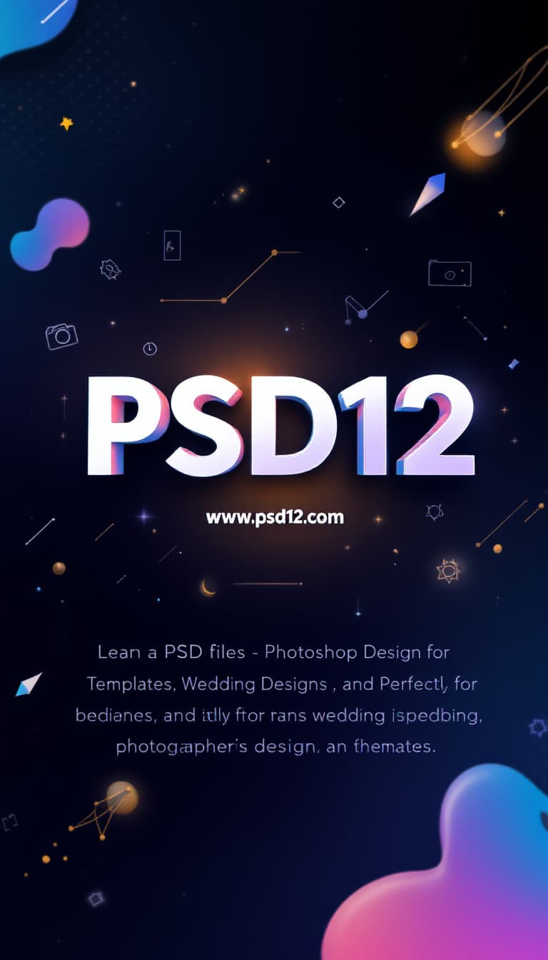 AI generated: A modern and visually striking graphic design promoting PSD files, Photoshop Designs, and PSD Templa...
