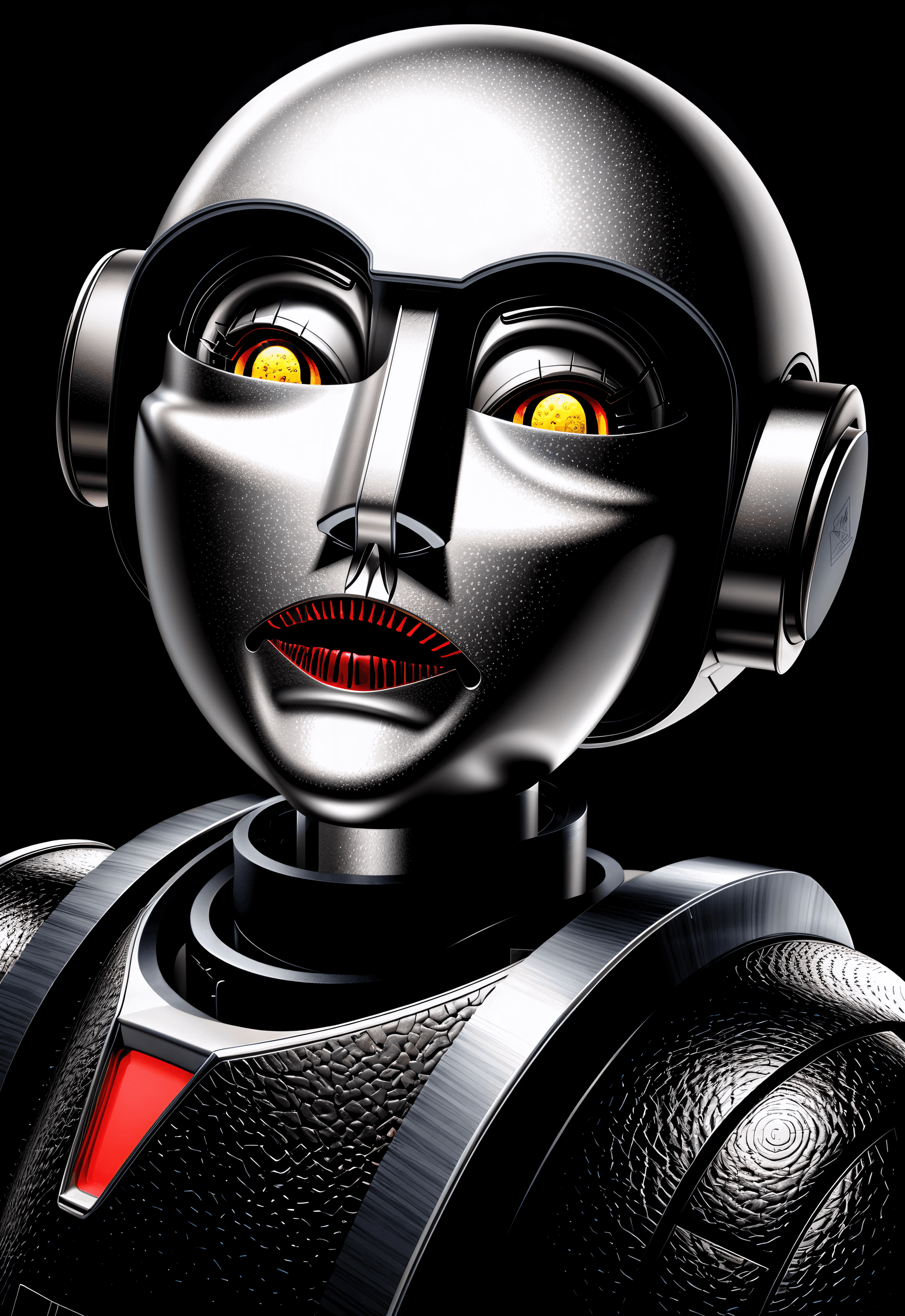 AI generated: (Masterpiece Award Winning:1.2) , portrait of a (cute adorable feminine:1.1), (robot android:1.2), l...