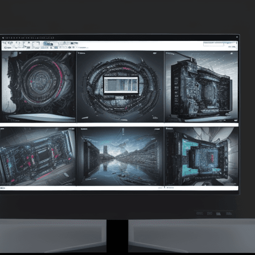 AI generated: abstract representation of a computer with on screen an automated task analyzing and sorting informa...