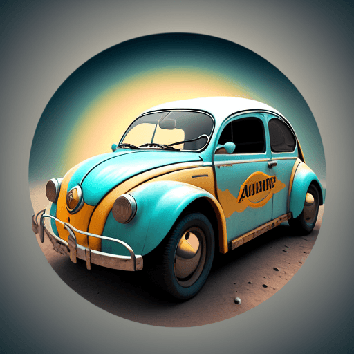 AI generated: logo icon, 3d, fusca, adventure, graphic design, realistc, High detail RAW color art, paisagem, 8k
