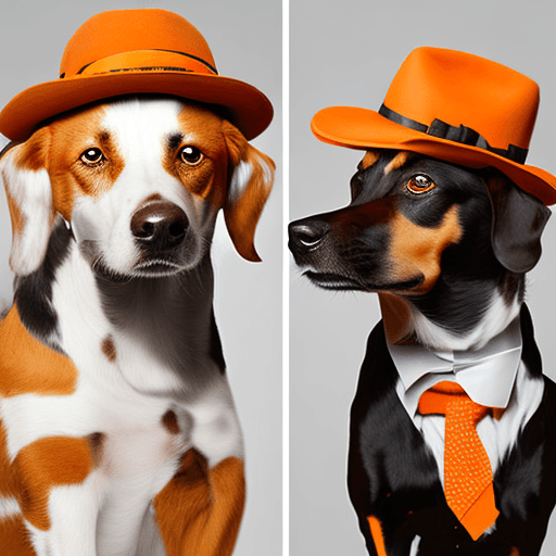 AI generated: "Generate a fun and playful image of two dogs posing with a 'gangster' vibe: one as an orangey/brown...