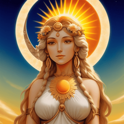 AI generated: goddess of the sun and moon