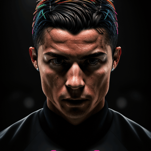 AI generated: Cristiano Ronaldo, in dynamic, atmosphere of darkness and horror, dramatic light, highly detailed, p...
