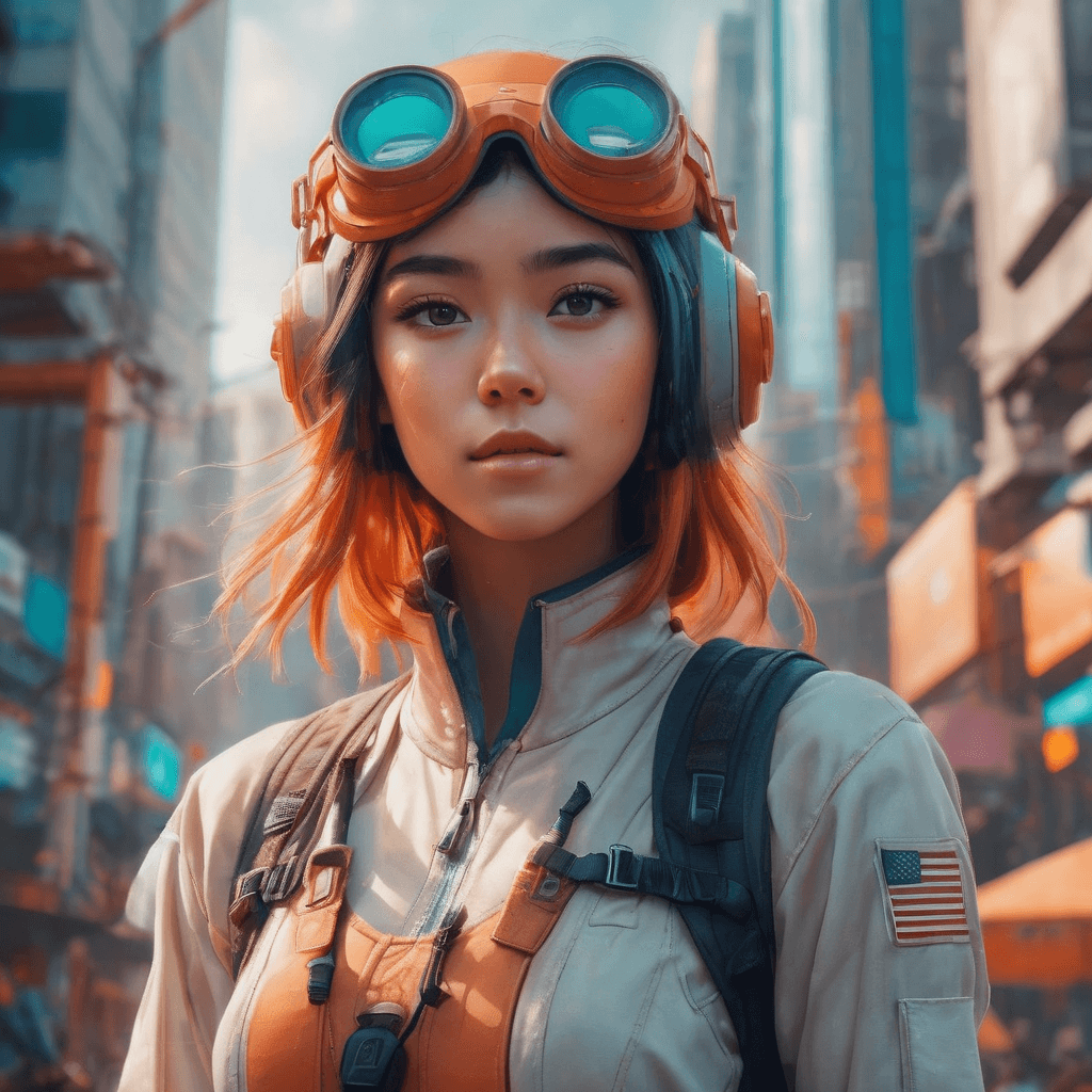AI generated: a woman with Goggles on her head, by Rudy Siswanto, fantasy art, realism 