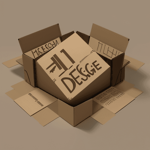 AI generated: an application in the form of the word "DESIGN" from cardboard in the style of expressionism, keepin...