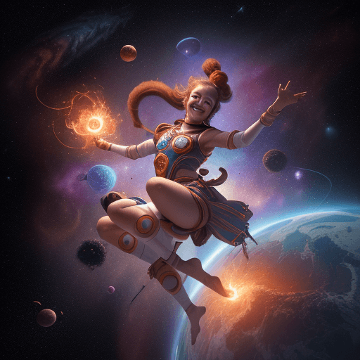 AI generated: high resolution cinematic portrait of a smiling young beautiful cute anthropomorphic female space mo...