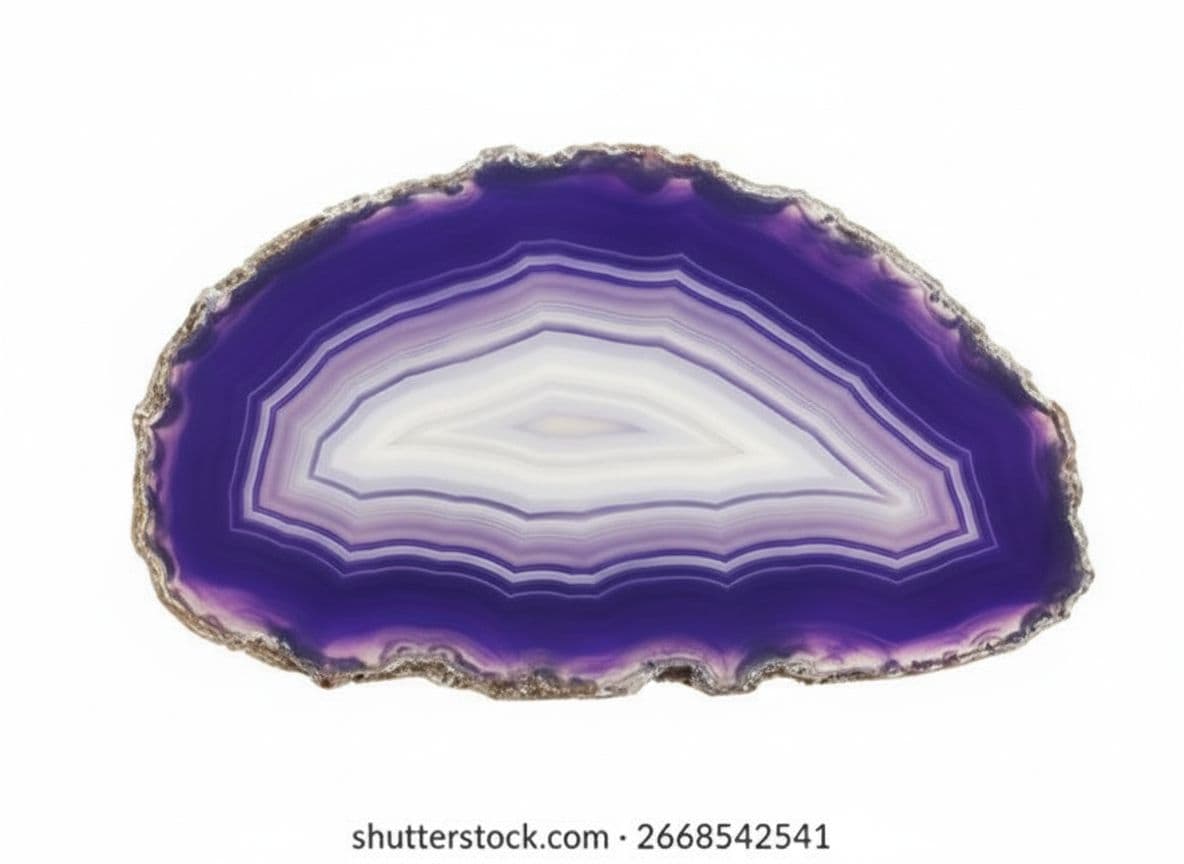 AI generated: Smooth Milky white crystal layered with purple crystal in horizontal lines
