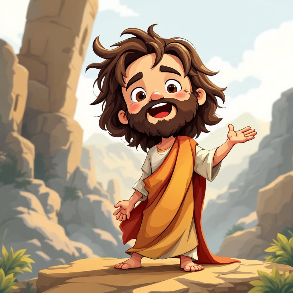 AI generated: cute cartoon jesus