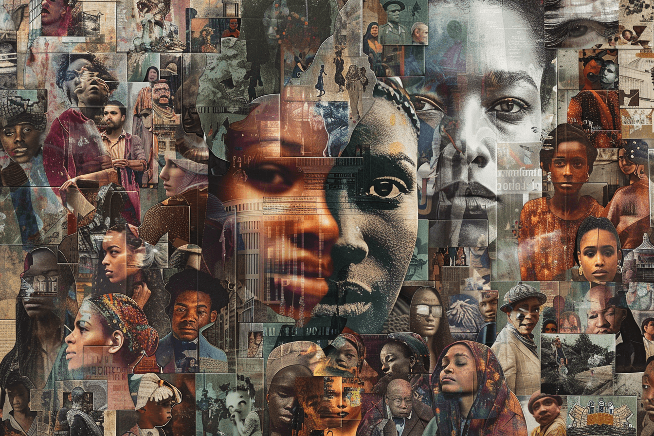 AI generated: a wide representation of people of different backgrounds from around the globe, digital collage that...