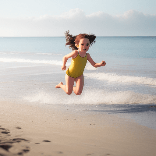 AI generated: potato running on beach