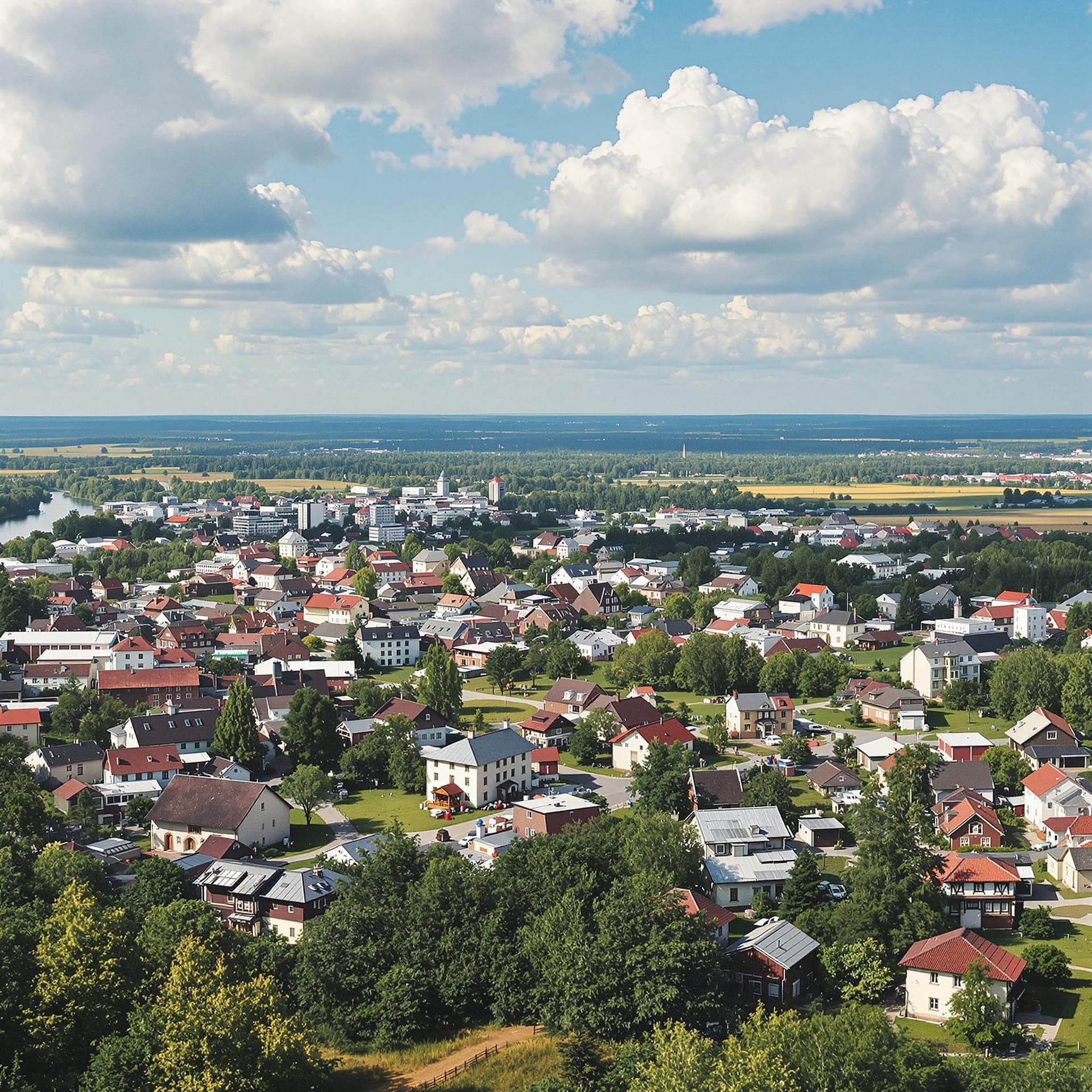 AI generated: The photo shows a Russian town in central Russia in the summer

