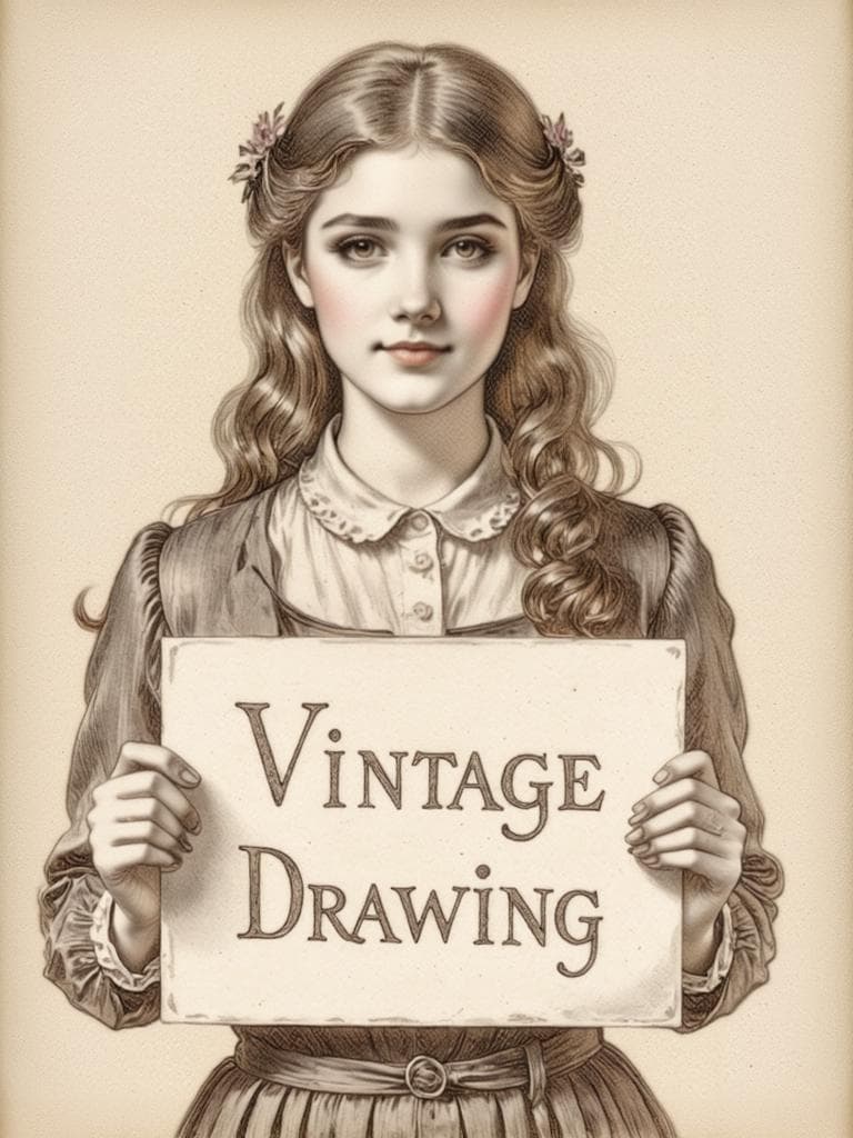 Vintage Drawing - CE