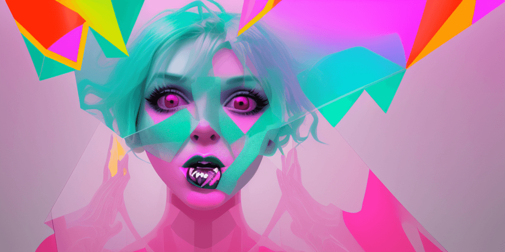 AI generated: (16k4d bite me swallow me but spit m e out in hell), (Translucent Geometries), Pop Art Vibrancy