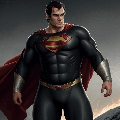 AI generated: henry cavill, as fat flash, 3/4, old, grey hair, full body, potorealistic