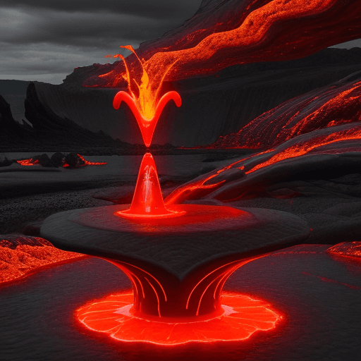 AI generated: Futuristic Lava Pump over a lava lake