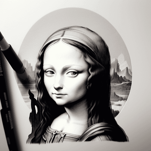 AI generated: close-up image of a Pixar-style cute tenny little Mona Lisa , wool felt style, dynamic pose, realist...