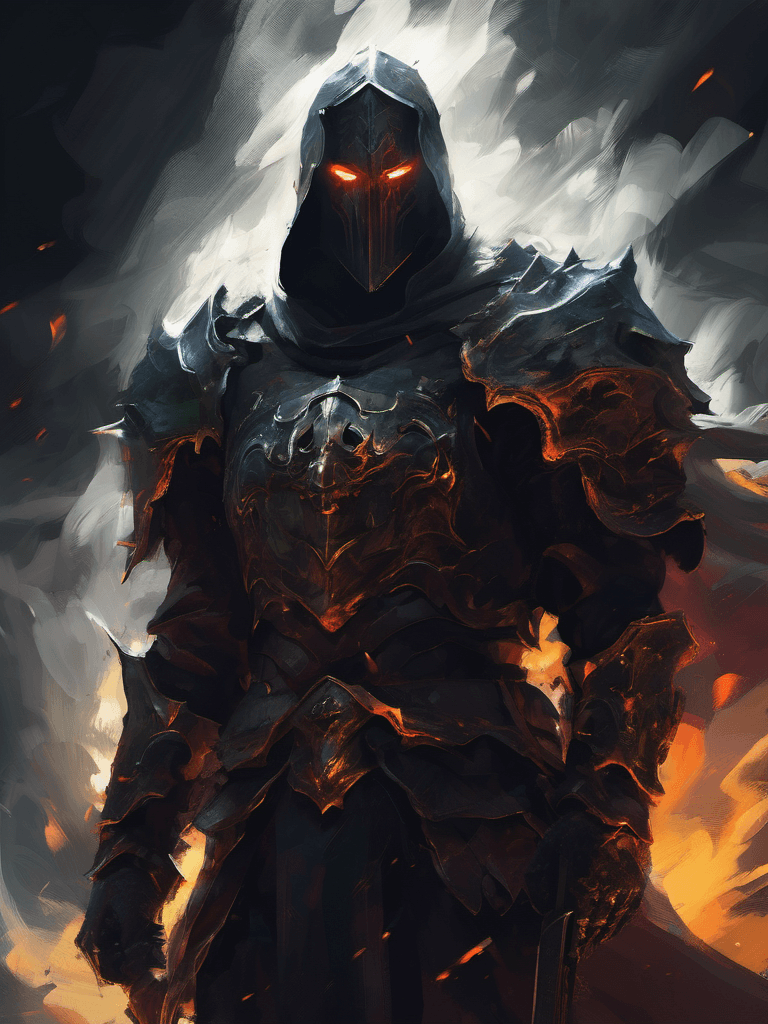 AI generated:  wallpaper portrait of a legendary ghost knight, immortal, powerful, invincible, unstoppable, badass...
