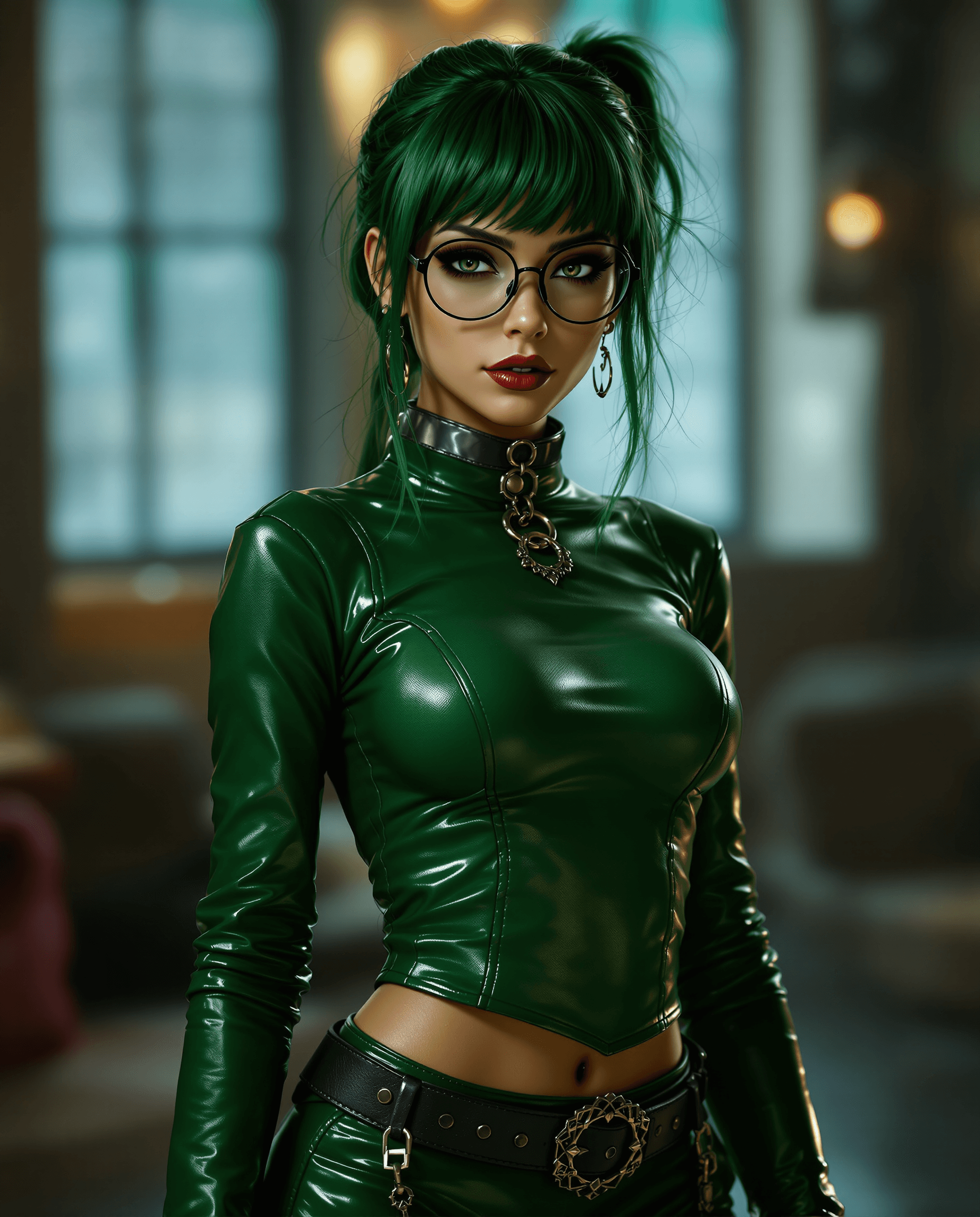 AI generated: Photo of a ultra realistic of velma from scooby-doo, very sultry look, so hot girl, beautiful charis...