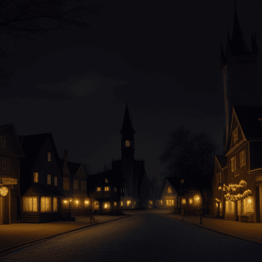 AI generated: midnight, ghost, halloween, peaceful town