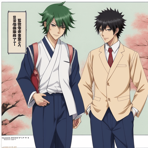 AI generated: charachter in managa anime style japanese 
men in school


