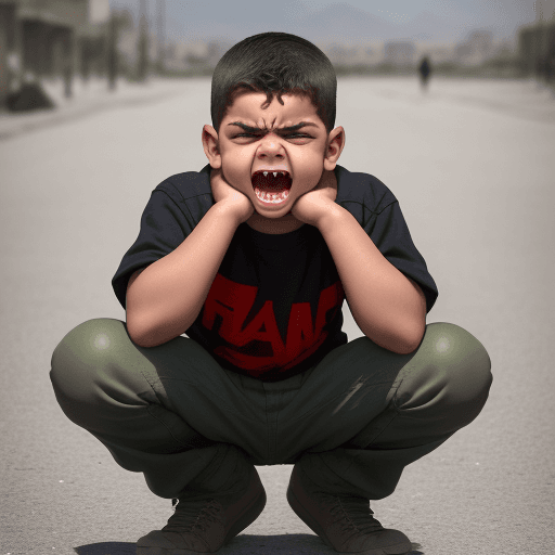 AI generated:  until his teeth showed, the boy put one hand on his forehead as if protesting. His expression was l...