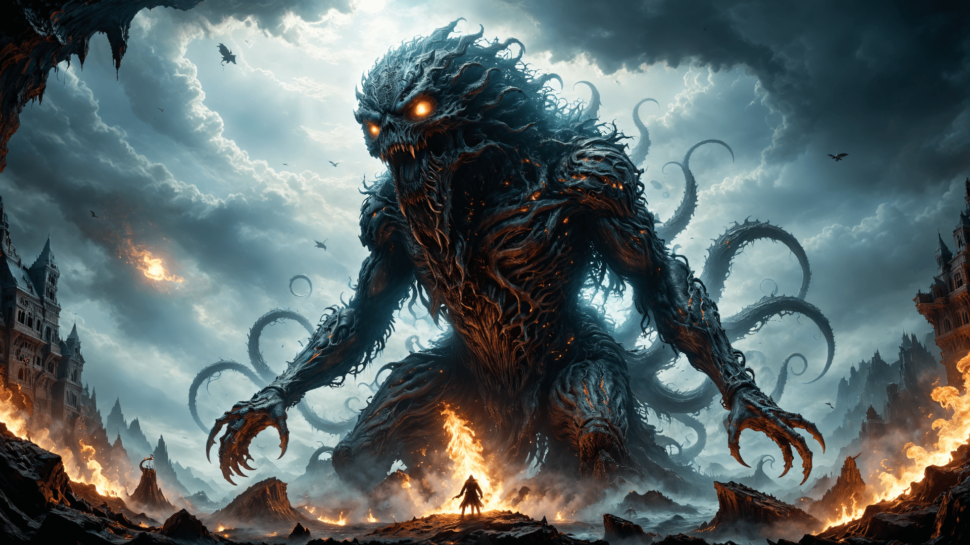AI generated: Generate a chilling masterpiece featuring an apocalyptic entity from the abyss, a nightmarish force ...