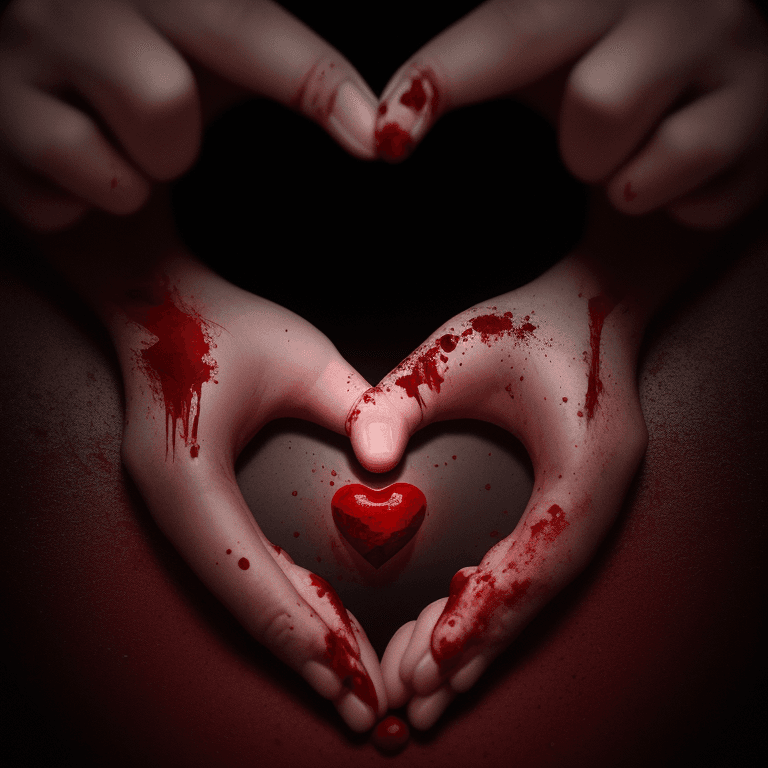 AI generated: heart, blood, photographic cinematic