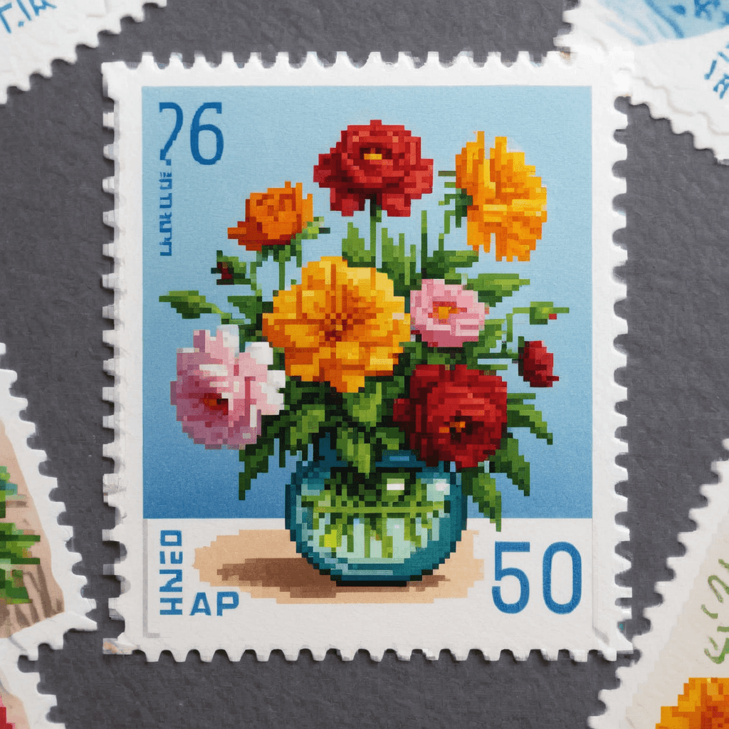 AI generated: Light watercolor, a bouquet of flowers, bright, white background, few details, dreamy, 64 bits Pixel...