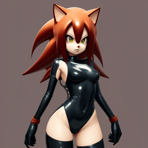 AI generated: Anime, rougethebat, video game character, sonic, girl, female, bodysuit, kemono