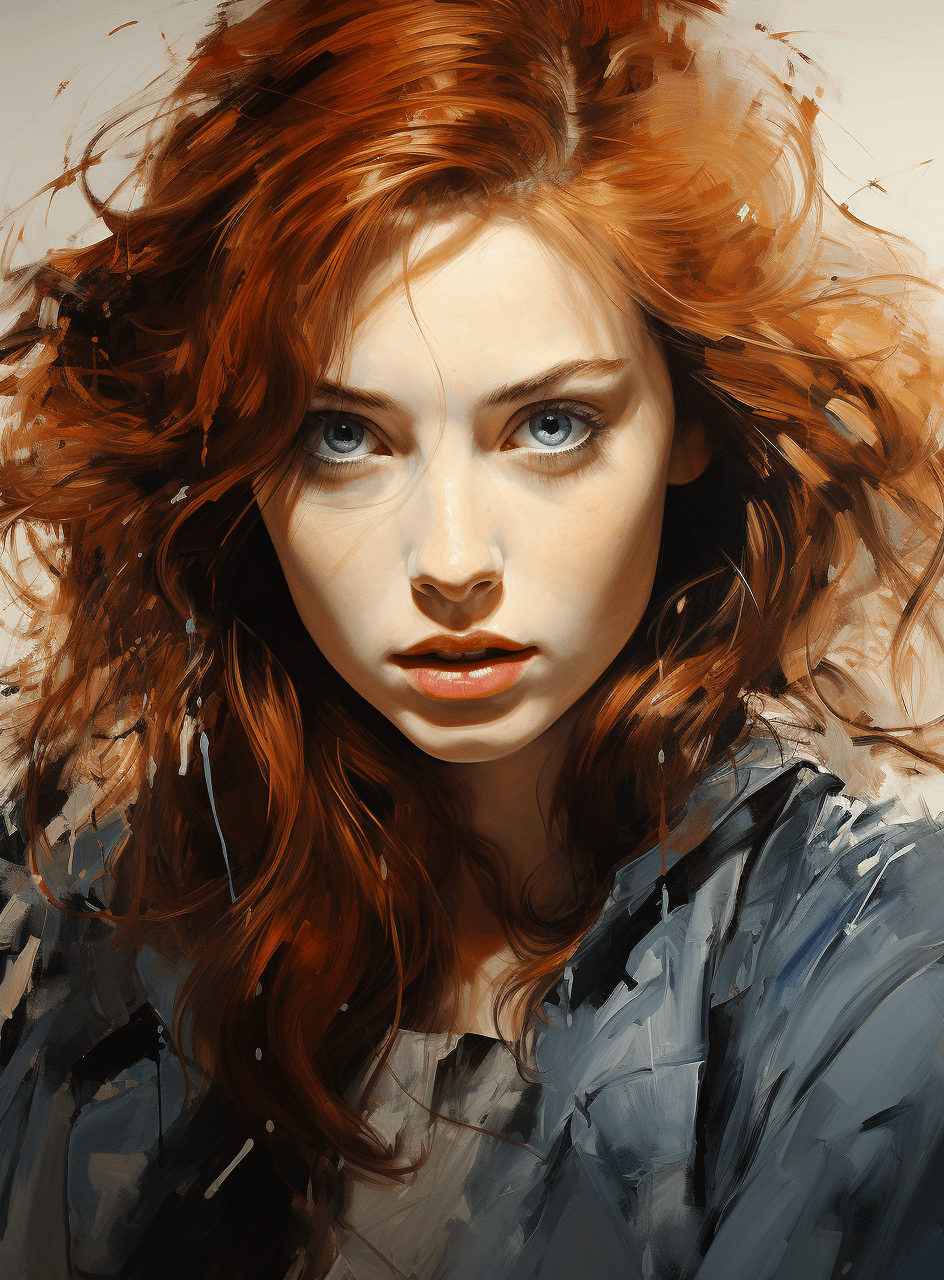 AI generated: the model has long hair and blue eyes, in the style of emma ríos, sabattier effect, pegi nicol macle...