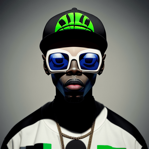 AI generated: An_image_of_a_surrealist_hiphop_alien_a_cap