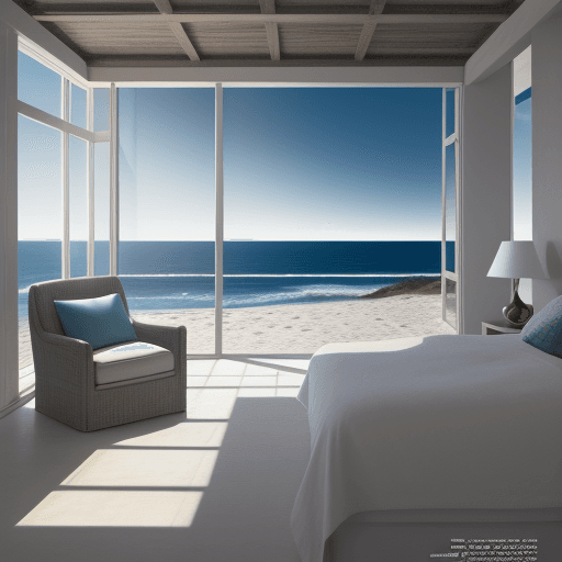 AI generated: Hyper realistic Estanis photo overlooking the ocean, daylight, indirect lighting, AD magazine, 