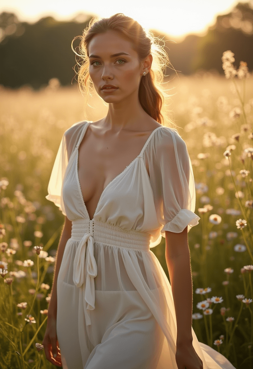 AI generated: She was the most beautiful person they had ever seen, with stary eyes, dark blonde hair, walking thr...