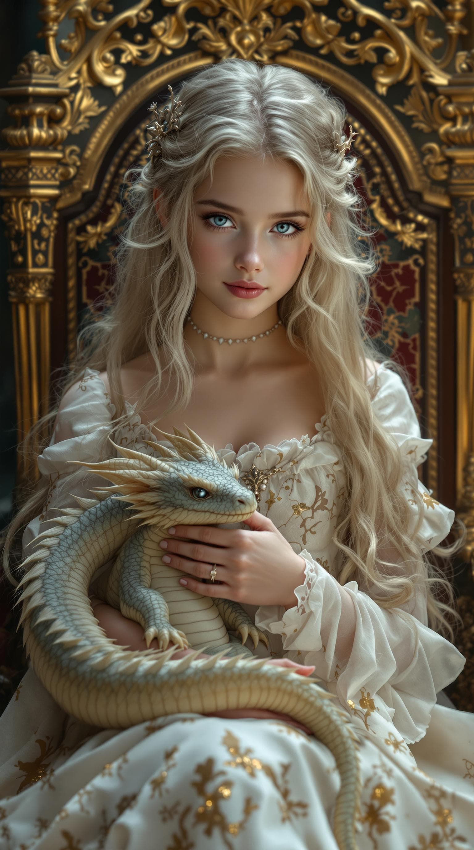 AI generated: a professional photo of a exceptionally of the most beautiful girl (age 13) in the world, princess l...
