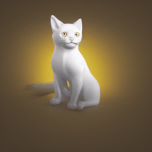 AI generated: photo of a ultra realistic white cat, wearing a yellow sweter, cowboy hat, dramatic light, pale sunr...