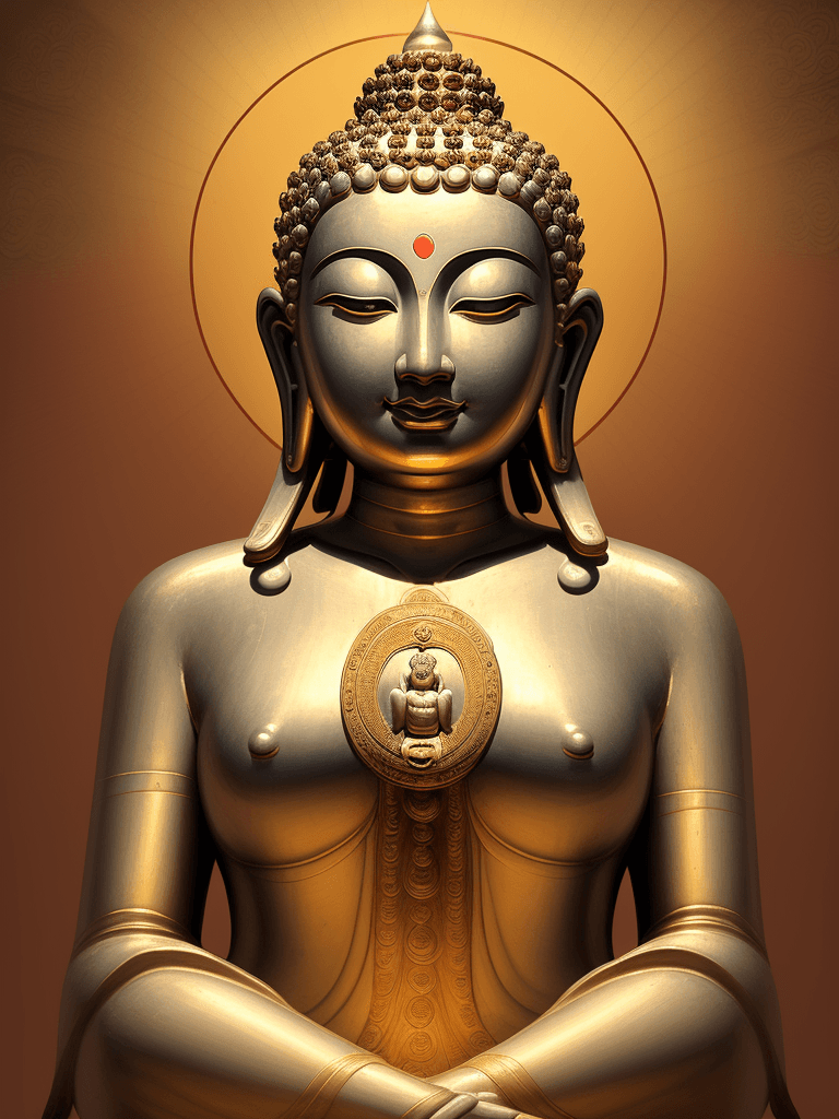 AI generated: The portrait of Shakyamuni Buddha, often simply referred to as the Buddha, is an iconic representati...